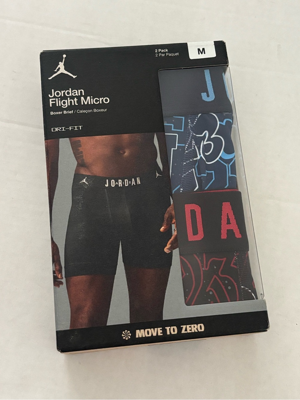 New! 2 pack Jordan Dri-fit Flight Micro boxer brief for men size M